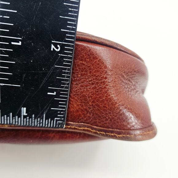 Vintage 80's David Dart Brown Pebbled Leather Crossbody Bag Purse Minimallist - Picture 12 of 16